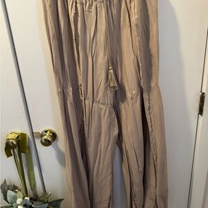Vanilla Star Taupe Smocked Waist Pants